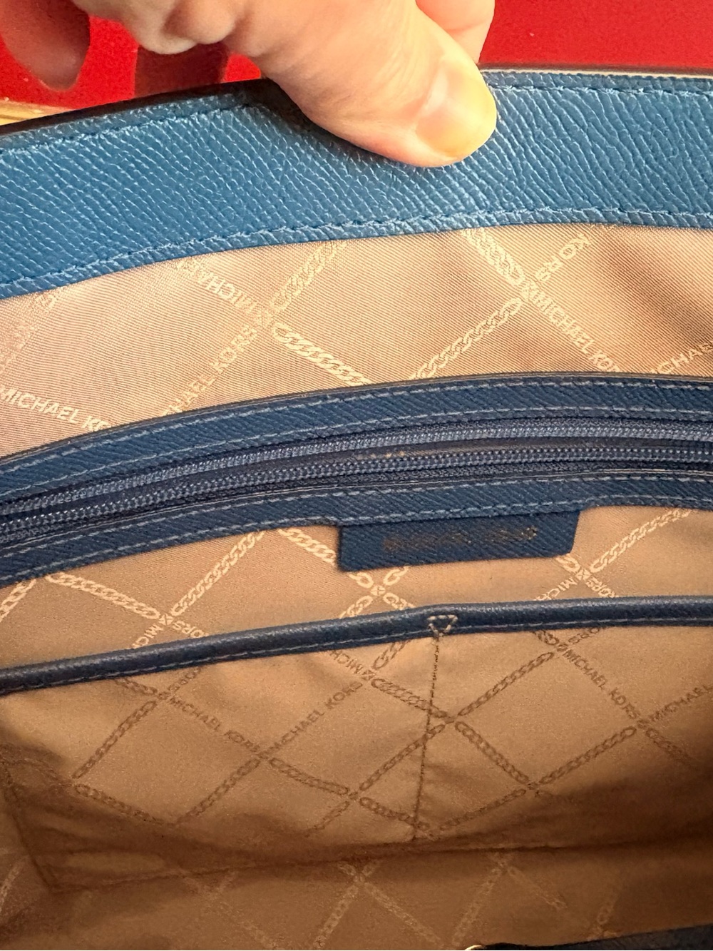 Michael Kors Dusty Blue Saffiano Leather Tote with Gold Hardware - Picture 8 of 11